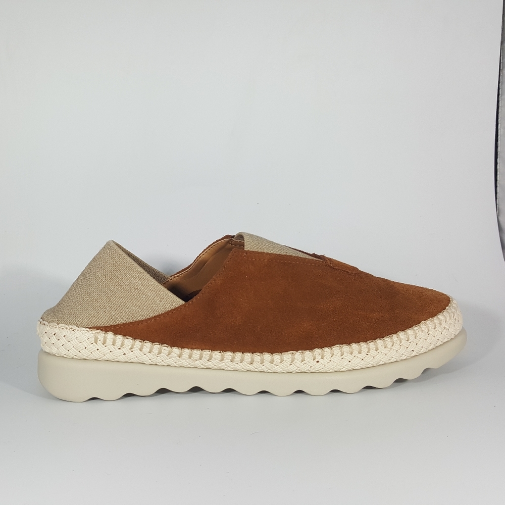 The Flexx Cognac Suede Platform Wedge Espadrille